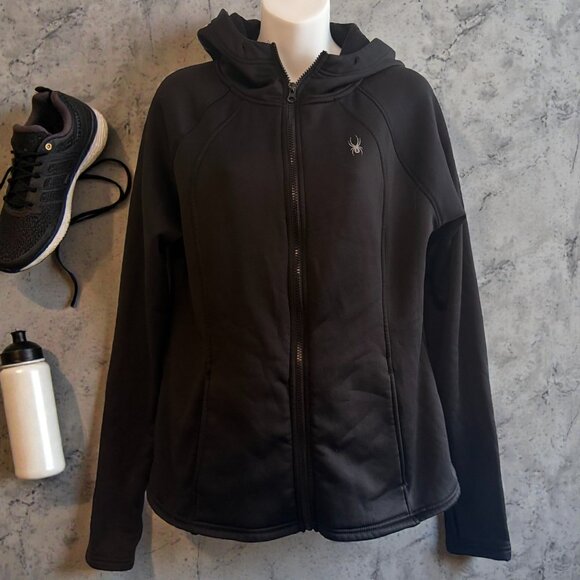Spyder Jackets & Blazers - Spyder Black Full-Zip Performance Hoodie Jacket | Women’s Size Large